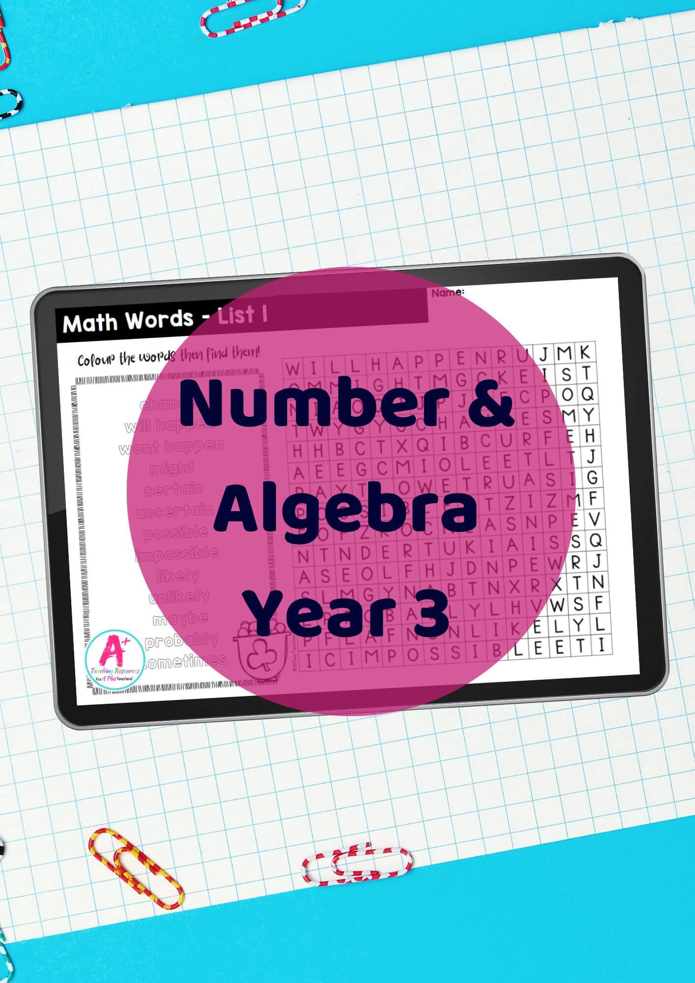 Number & Algebra Vocabulary POWERPOINT - Year 3
