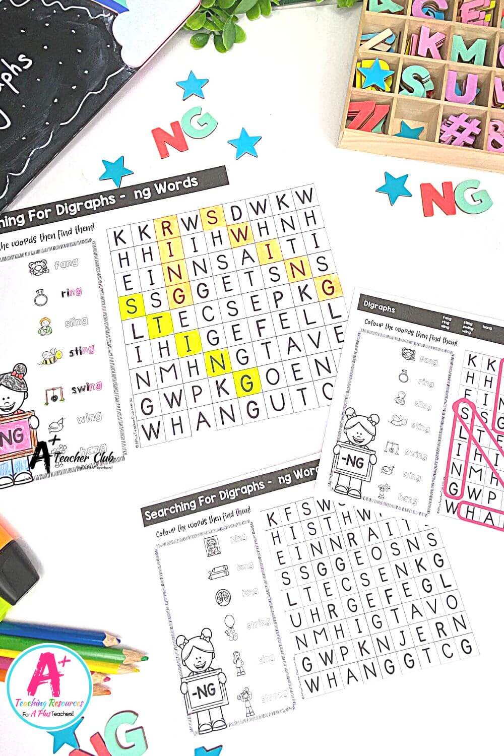 ng Vowel Digraph Activities Word Search