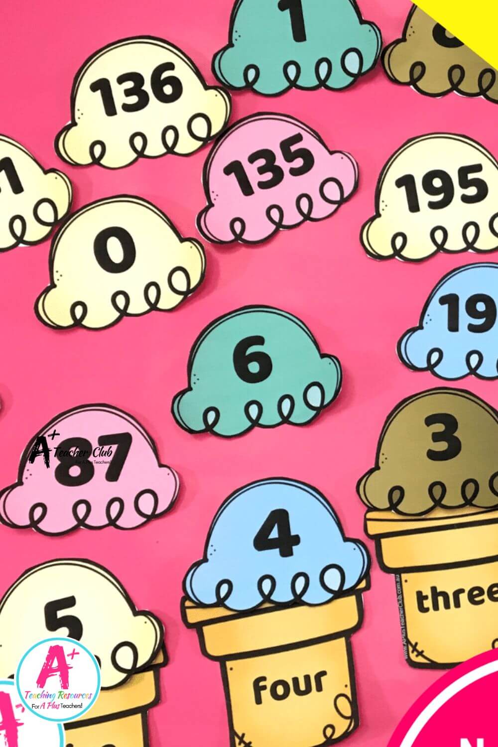 Number Recognition Ice Creams Number Matching Set