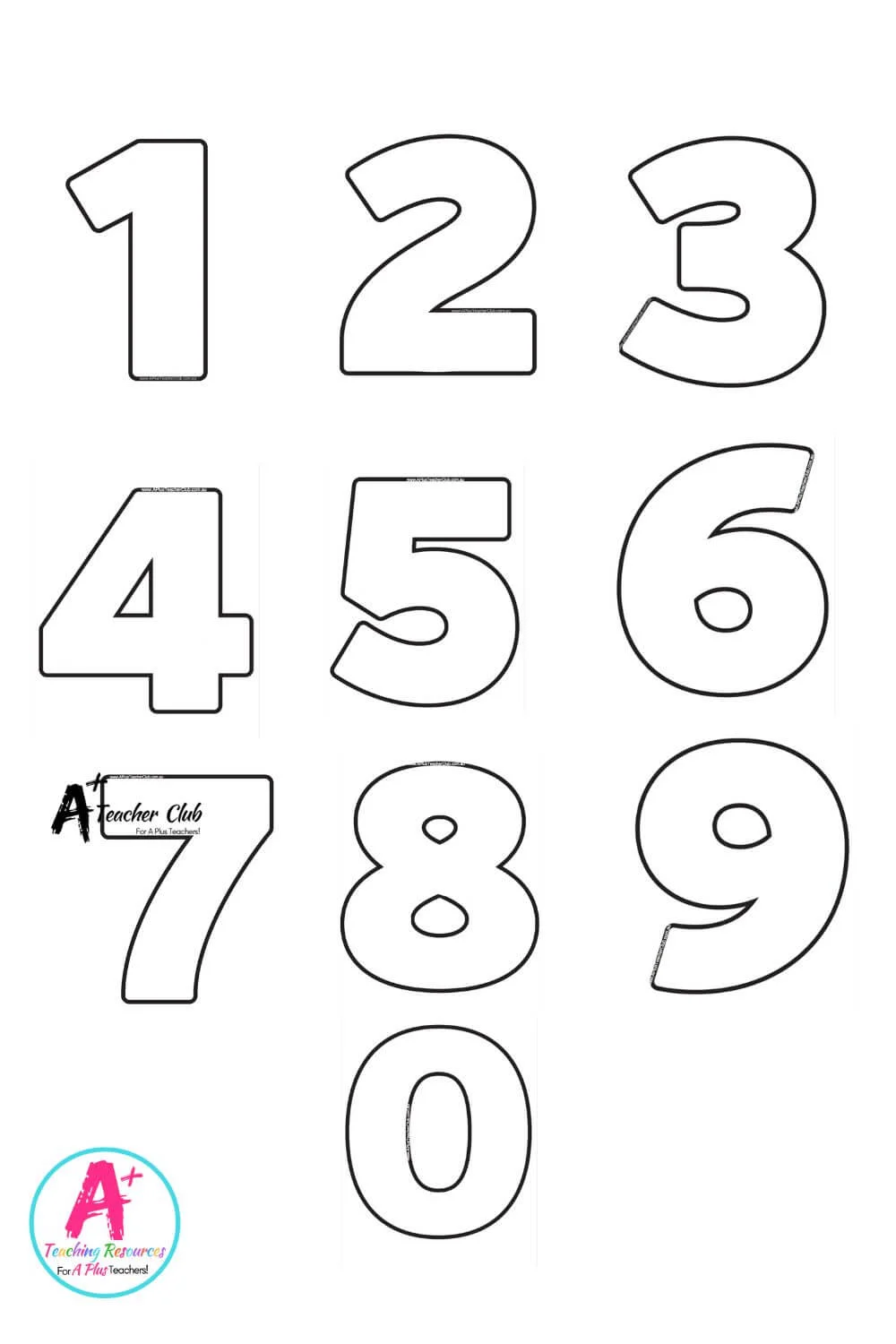 Number Recognition 0-10 Basic Number Templates