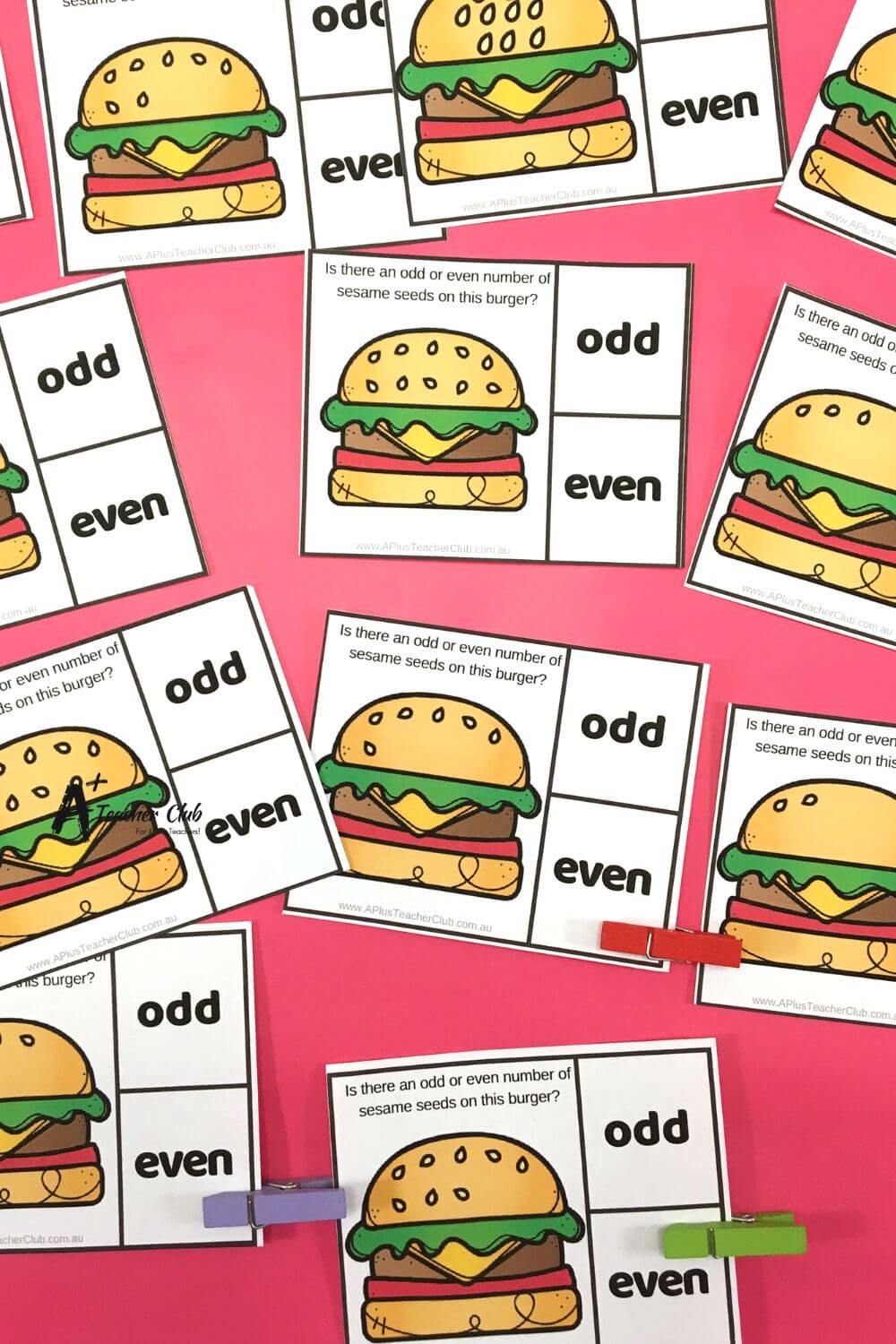 Odd & Even Collections Clip Cards Burgers