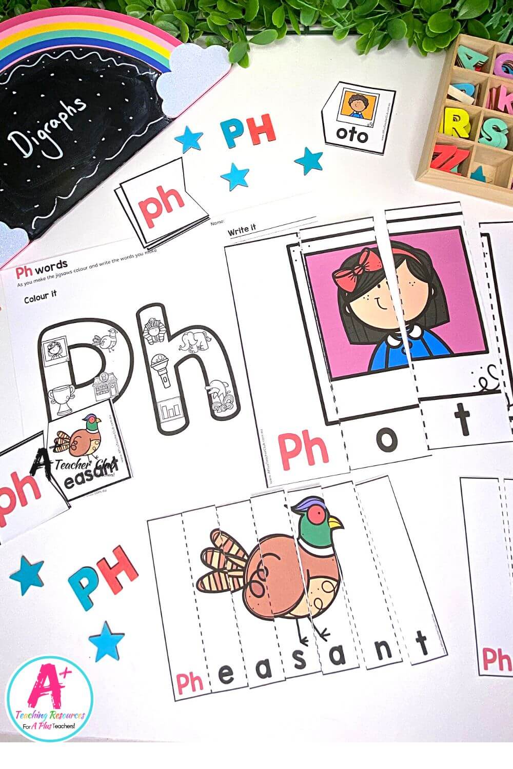 Initial ph Digraph Activities Strip Puzzles
