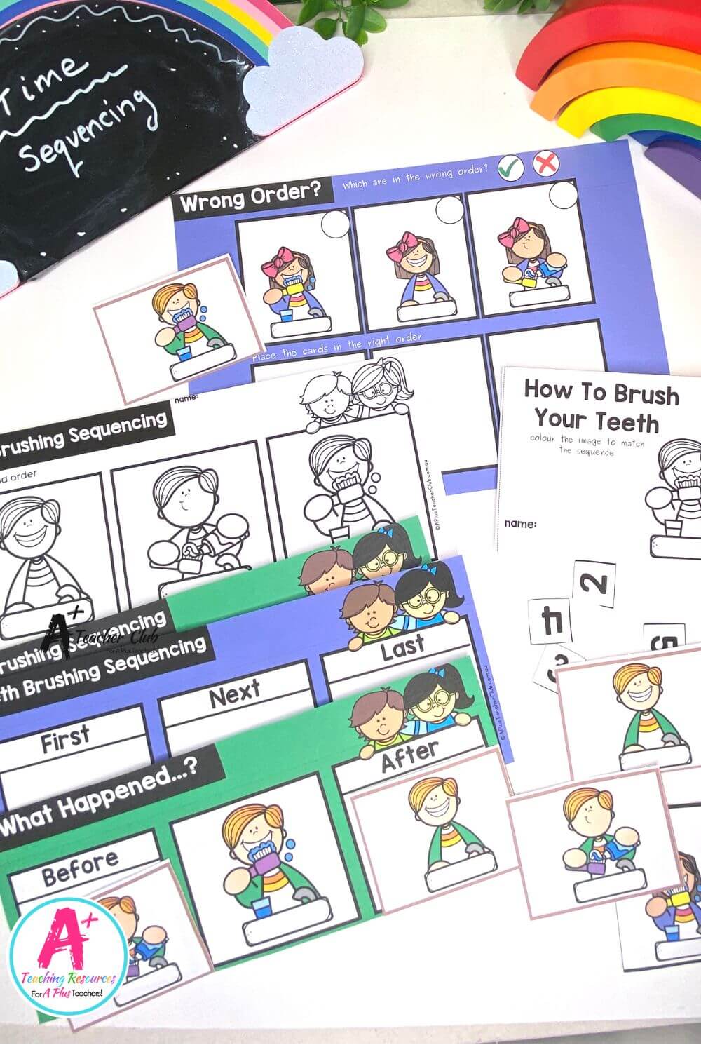 3-Step Sequencing Everyday Events - Brushing Teeth Activities Pack
