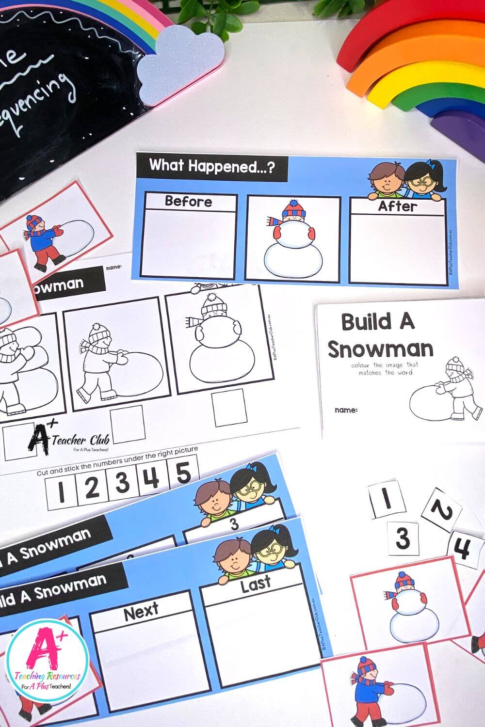 3-Step Sequencing Everyday Events - Build A Snowman Activities Pack