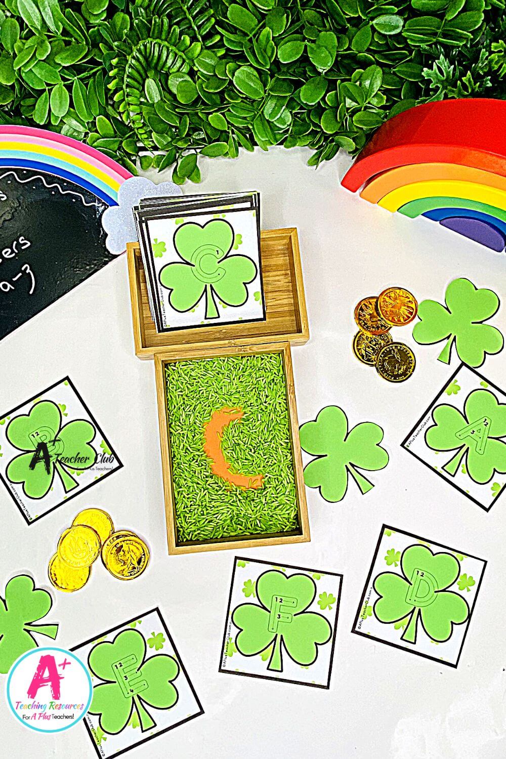 St Patricks Day Letter Cards Aa-Zz (Tracing Font)