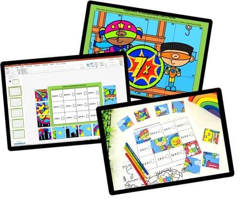 Superhero Times Tables Powerpoint Puzzles