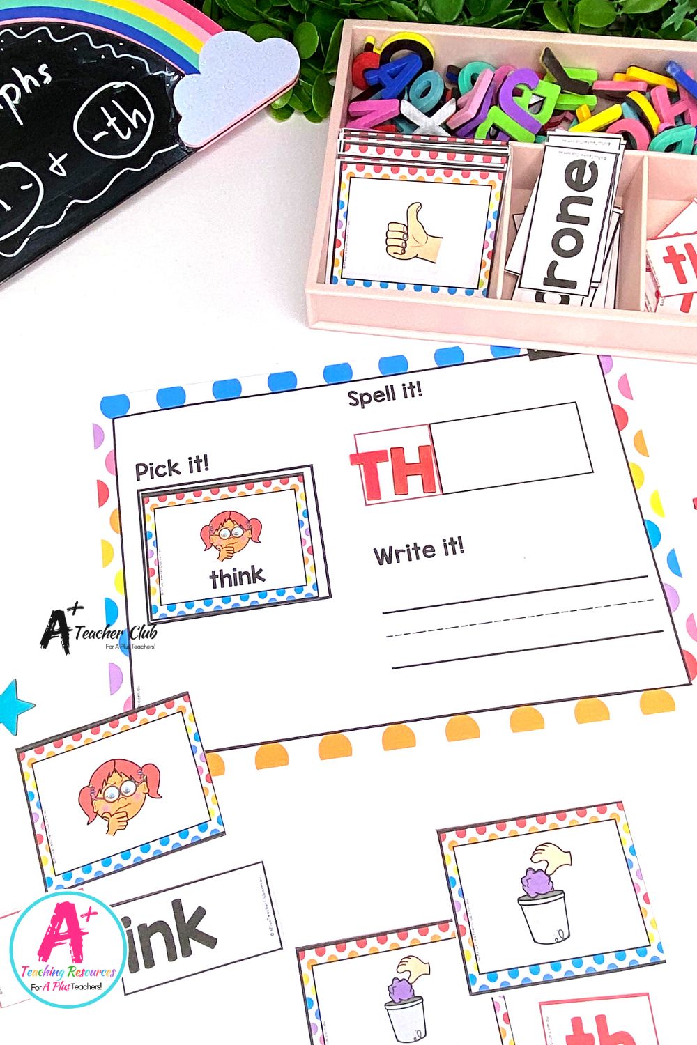 Initial th Digraph Activities Word Builder