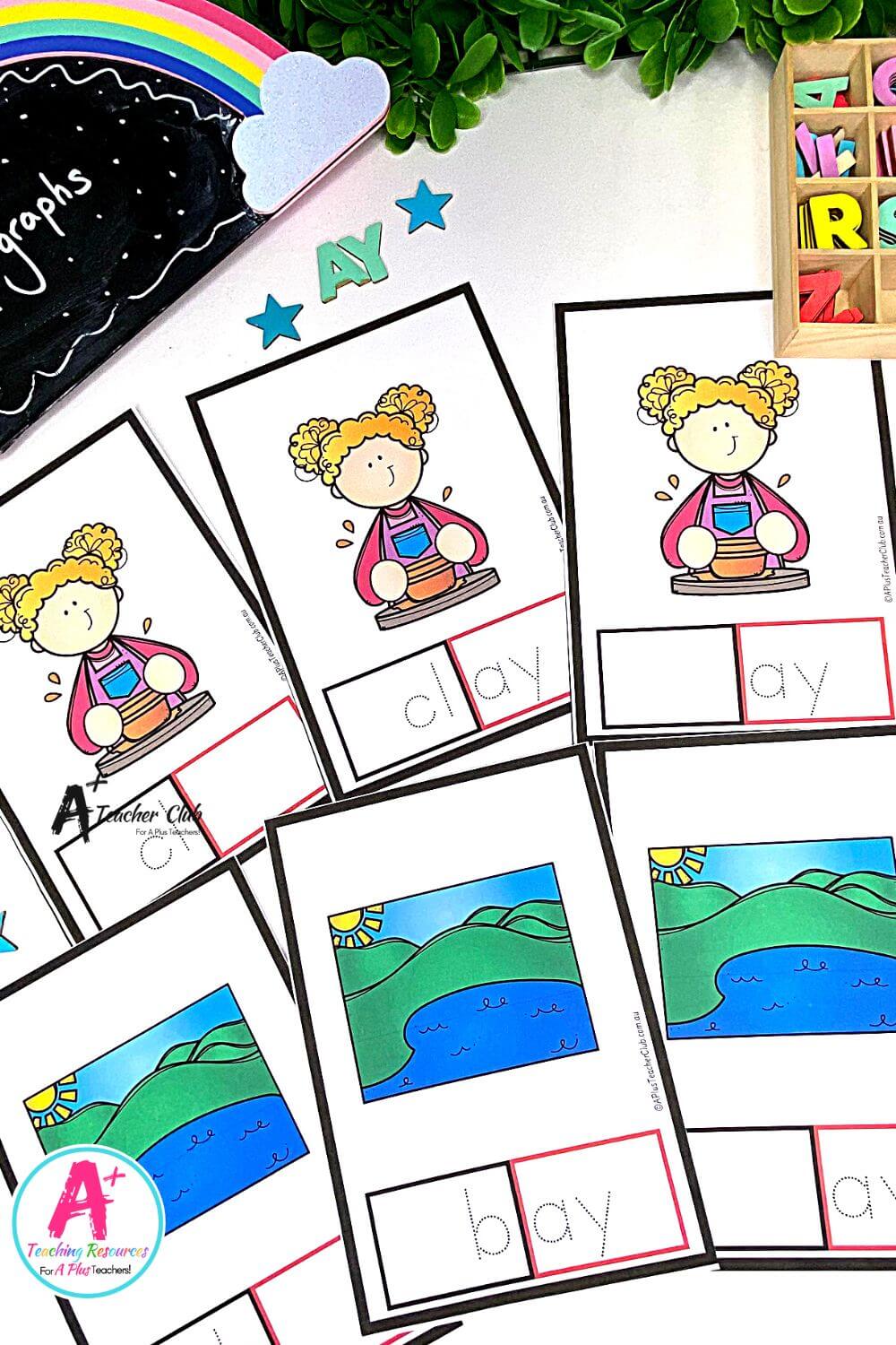 ay Vowel Digraph Activities Flashcards