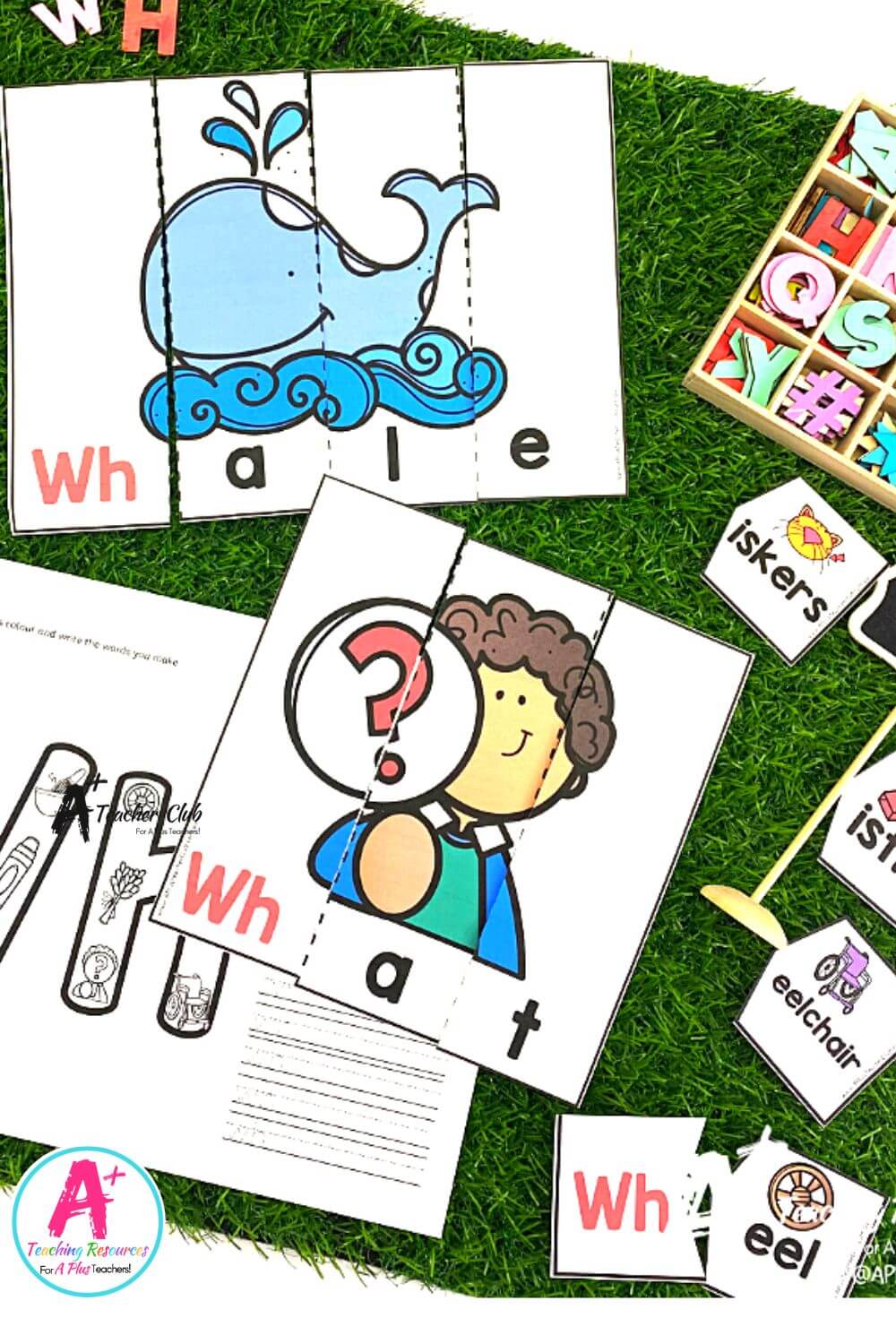 Initial wh Digraph Activities Strip Puzzles