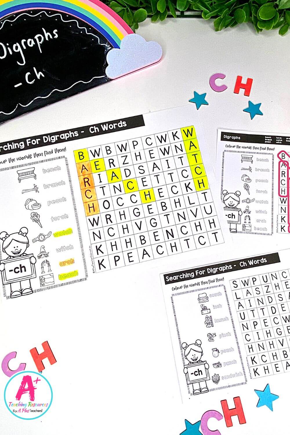 Final ch Digraph Activities Word Search