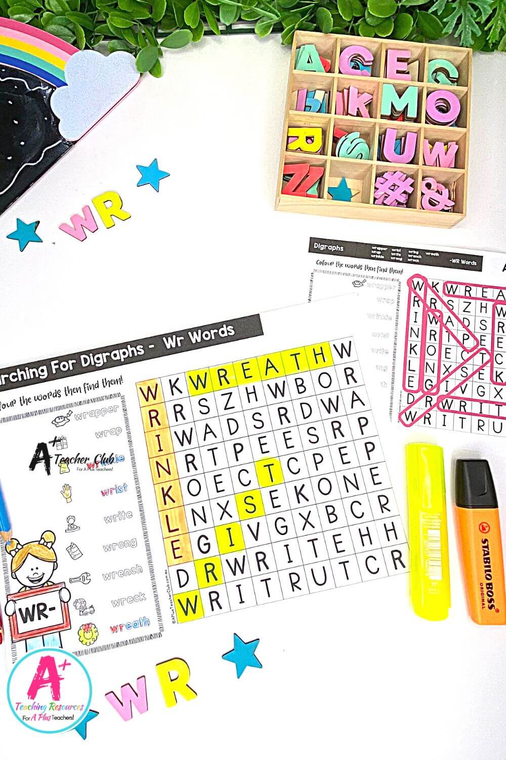 Initial wr Digraph Activities Word Search