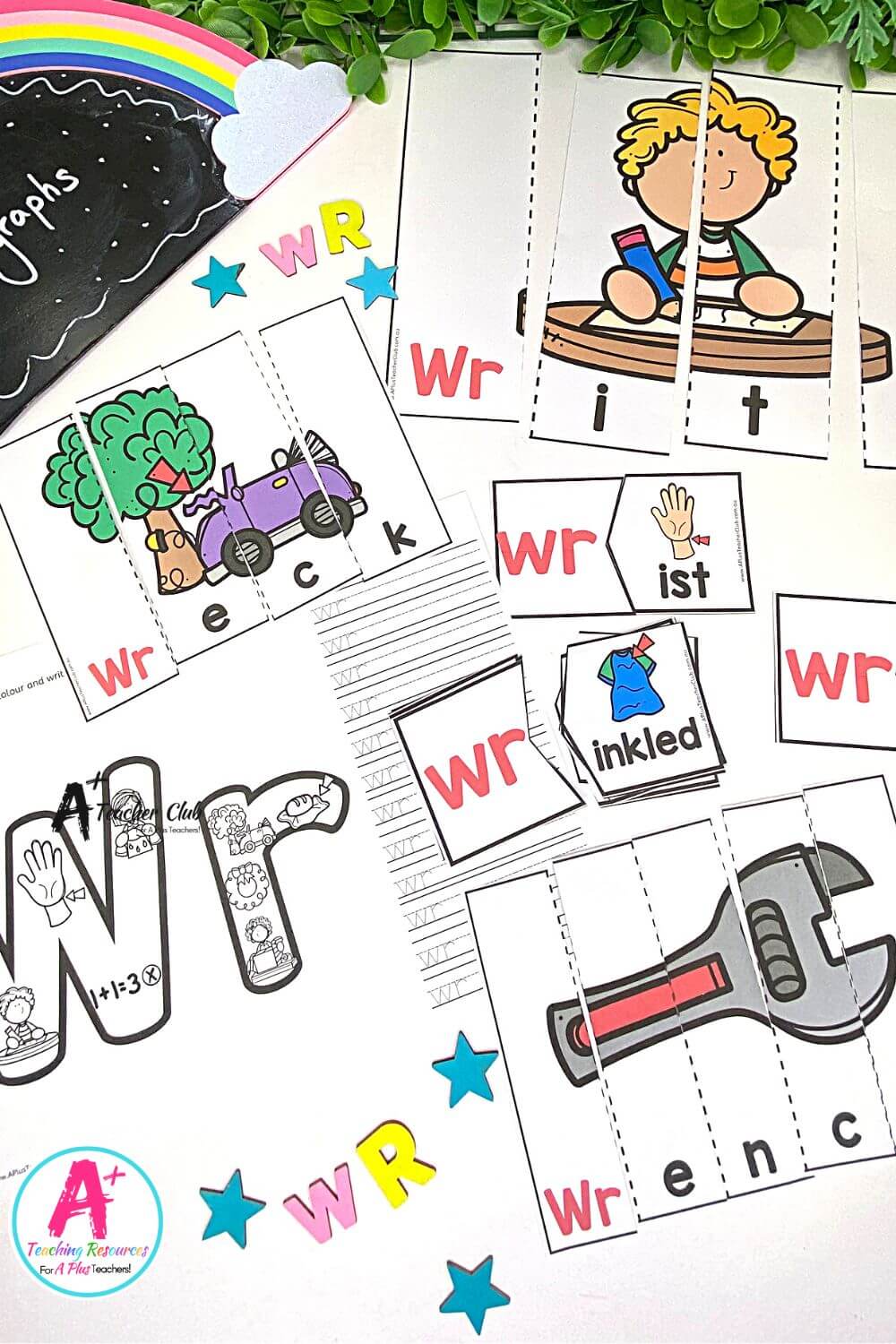 Initial wr Digraph Activities Strip Puzzles