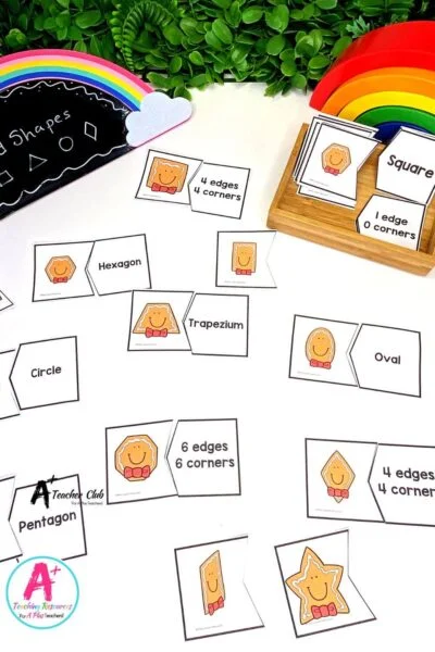 2D Shapes Puzzles - Edges & Corners - Gingerbread Man