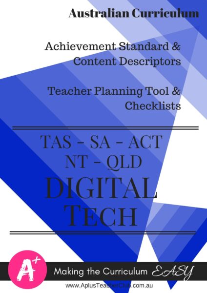 Year 1 Teacher Checklists Kit ACV8.4 - Editable - DIGITAL TECH - TAS, SA, NT, ACT, QL