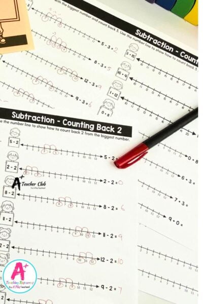 Maths Worksheets - Counting Back Subtraction Strategy