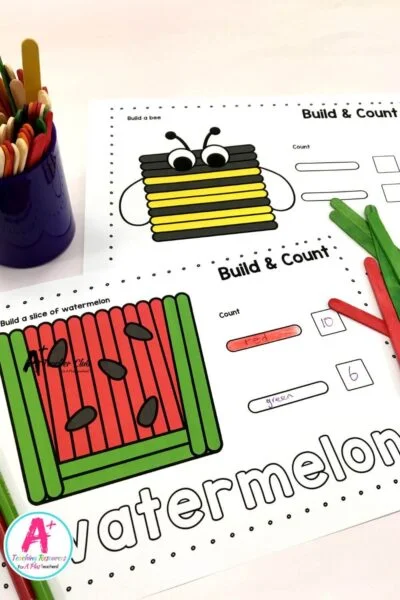 Fine Motor Pop Sticks - Build & Count Mats