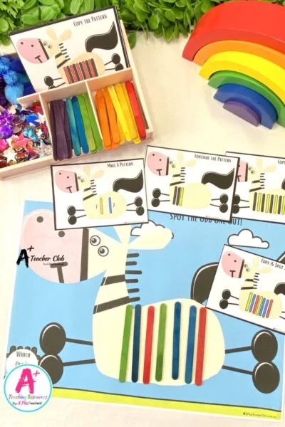 Fine Motor Pop Sticks - Patterning Zebra