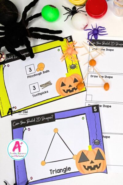 Halloween Building 2D STEM Task Cards