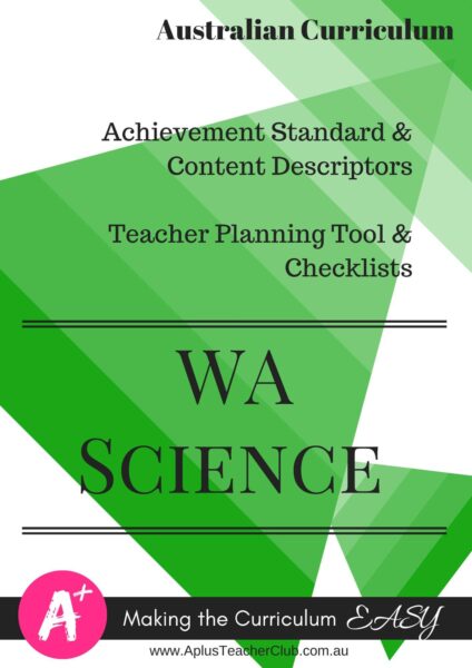 Year 1 Teacher Checklists Kit ACV8.4 - Editable - SCIENCE - WA