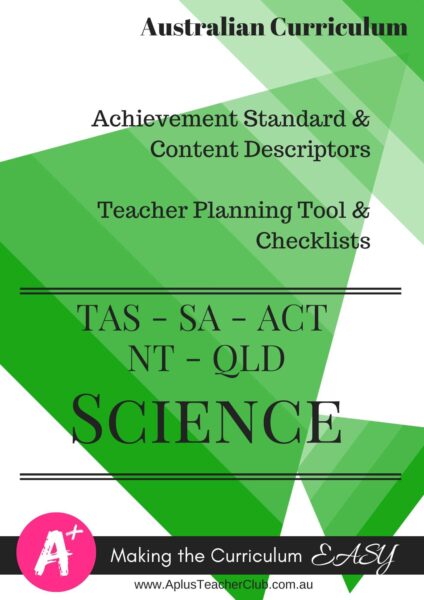 Year 4 Teacher Checklists Kit ACV8.4 - Editable - SCIENCE - TAS, SA, NT, ACT, QL