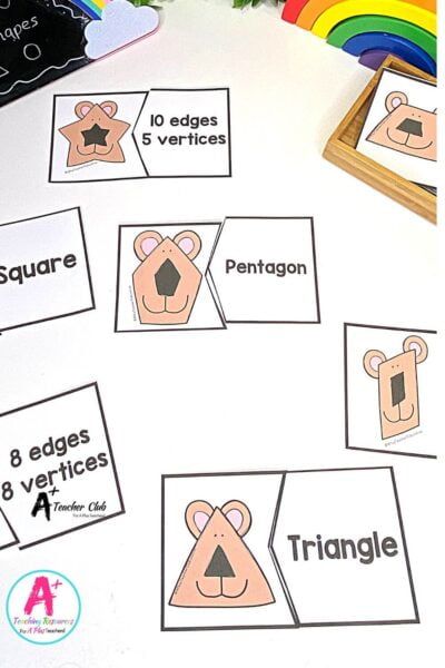 2D Shapes Puzzles - Edges & Vertices - Bears