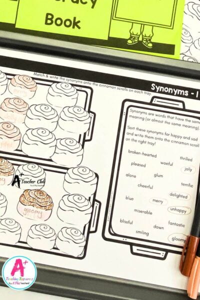 Literacy Worksheets - Letter Formation - Synonyms Cinnamon Scrolls