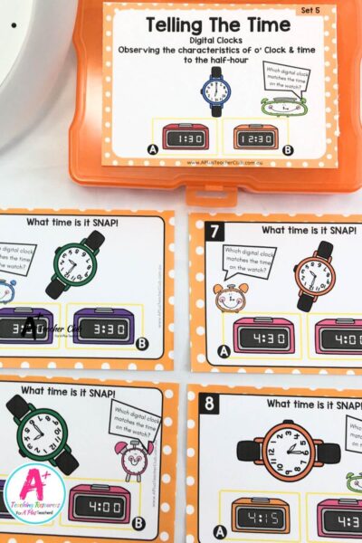 Telling Time Task Cards Set 5 - Matching Analog & Digital Times