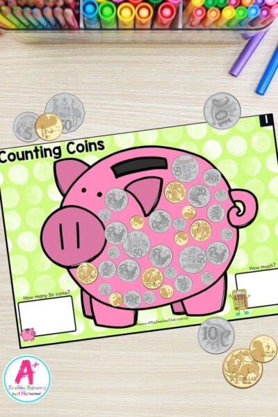 Australian Money - Counting Collections - Piggy Banks
