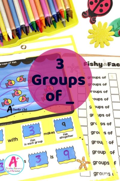 Equal Groups Multiplication - Fishy Finder (3 Groups of)