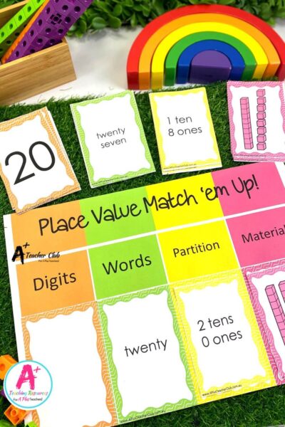 Place Value Flash Cards Matching Game