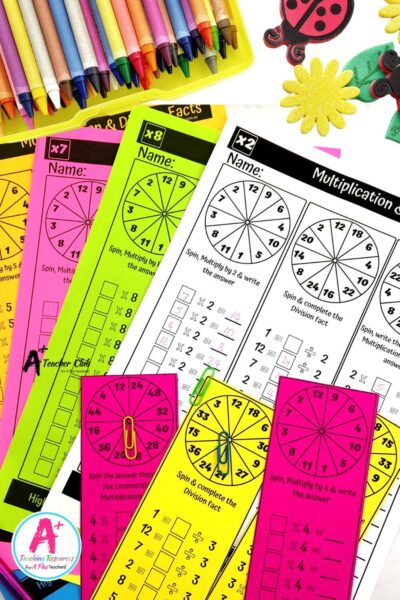 Fact Fluency - Multiplication & Division - Spinner Facts Worksheets