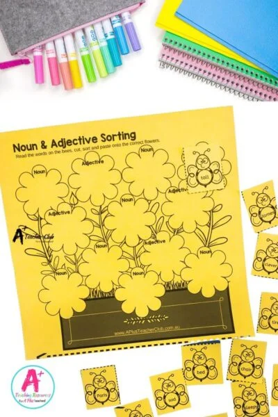 Parts Of Speech - Sorting Activity - Flowers & Bees