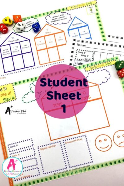 Place Value House Template Student Sheet 1