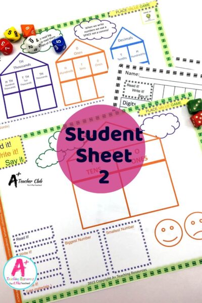 Place Value House Template Student Sheet 2