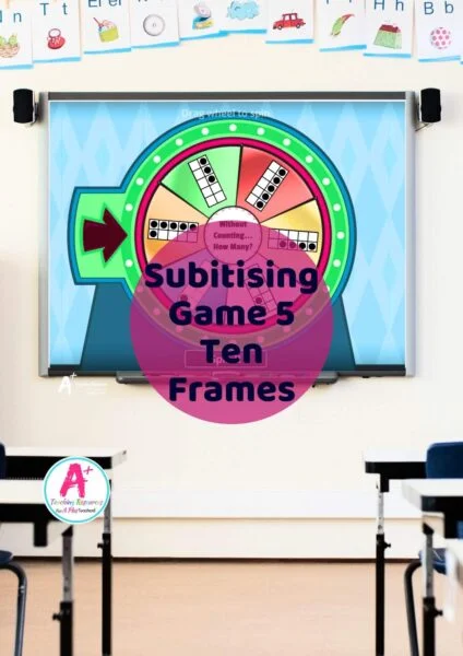 Subitizing Ten Frame Spinner Game 1-6
