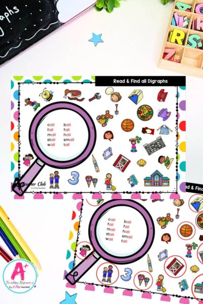 all Vowel Digraph Activities I Spy Read & Find