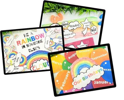 Classroom Organization Rainbow Watercolour Theme