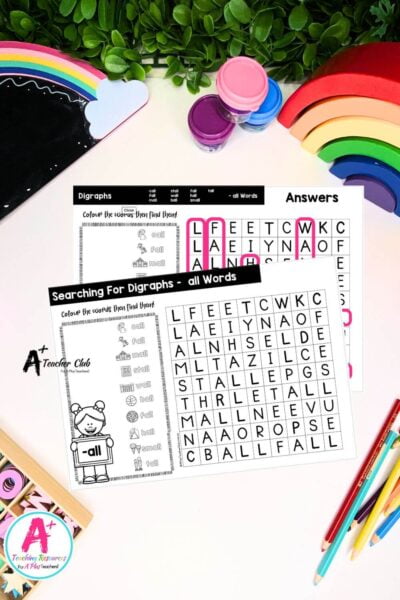 all Vowel Digraph Activities Word Search