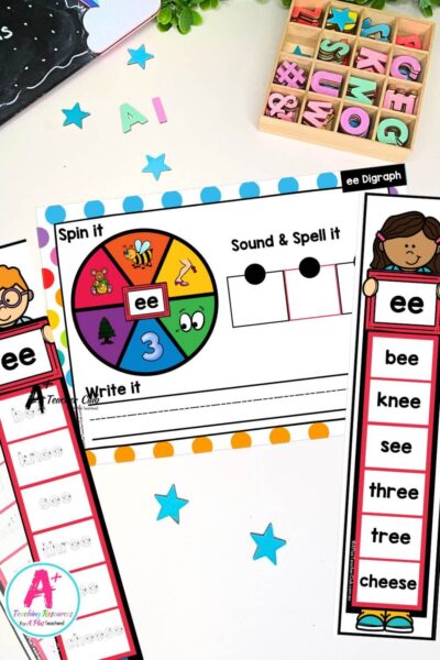 ee Vowel Digraph Activities Spin & Spell