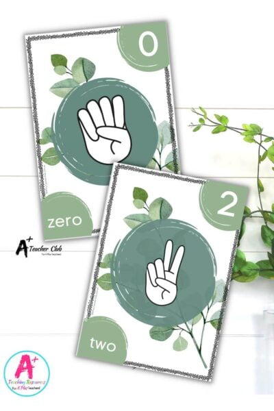 Eucalyptus Decor Maths Finger Counting 0-30 Posters