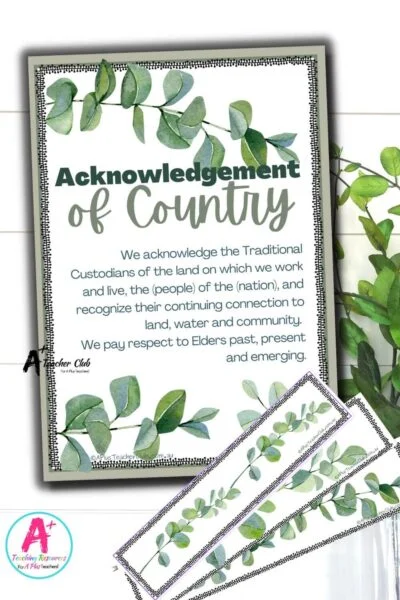 Eucalyptus Classroom Organization Acknowledgement Of Country Poster