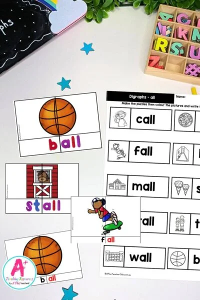 all Vowel Digraph Activities Colour 2 Piece Puzzles