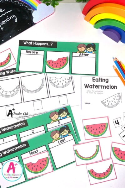 4-Step Sequencing Everyday Events - Watermelon