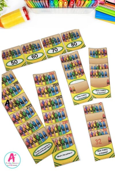 Skip Count By 10 Crayons Write & Wipe Activity