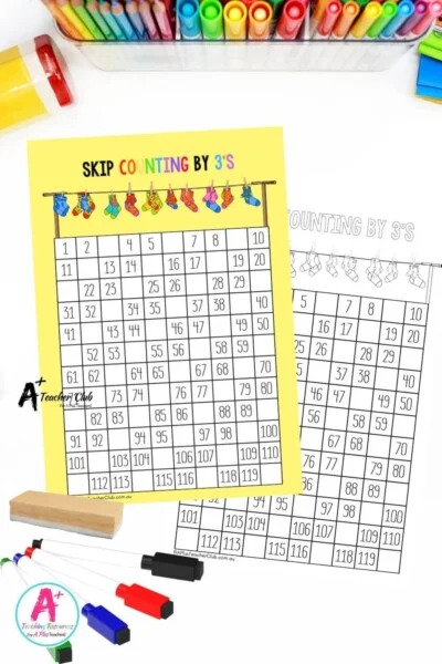 Skip Count By 3 Missing Numbers Grids