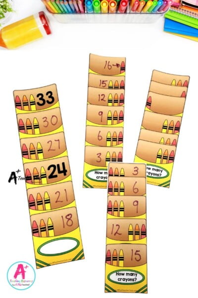 Skip Count By 3 Crayons Write & Wipe Activity