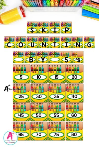 Skip Count By 5 Crayons Display