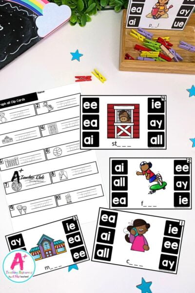all Vowel Digraph Activities Clip Cards