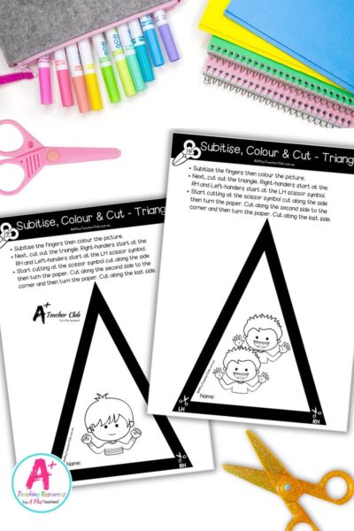 Fine Motor- Cutting Skills - Numbers 1-20 - Shapes - Triangle - FINGER COUNTING