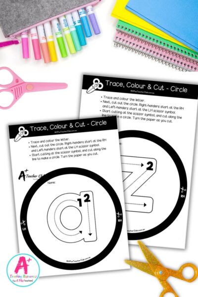 Fine Motor- Cutting Skills - Shapes - Circle - LOWERCASE a-z